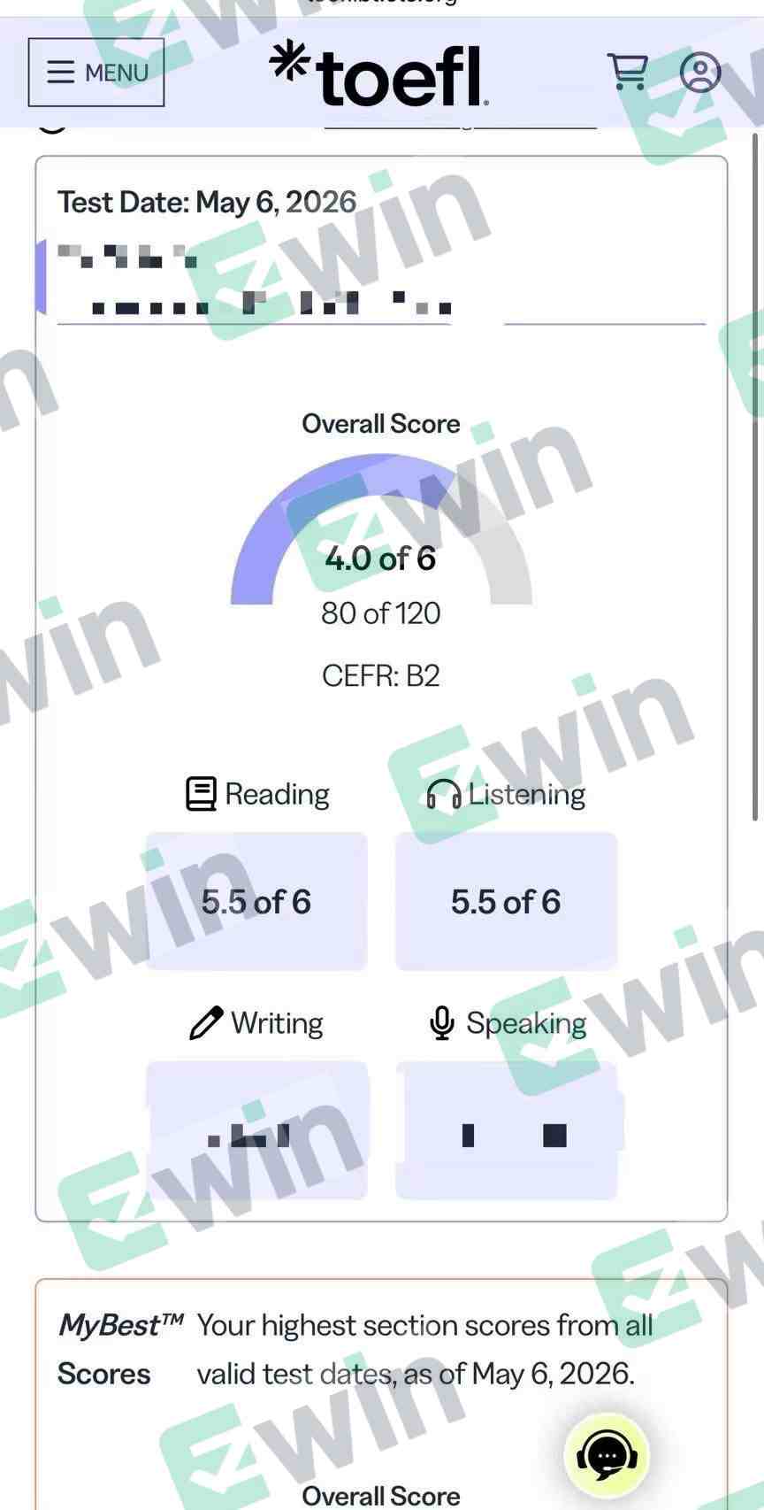 托福 保分出分案例